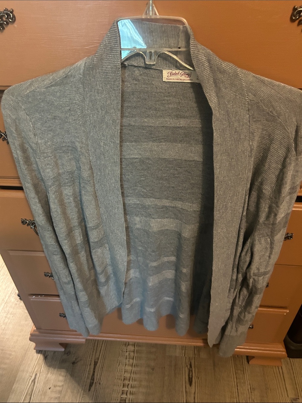 Faded Glory Women's Open-Front Gray Cardigan Sweater